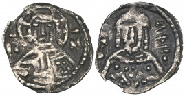 Manuel II, Palaeologus (1391-1423), one-eighth stavraton, Constantinople, facing bust of Christ, rev., facing bust of Manuel; sigla •/•; 1.01g (DO cla...