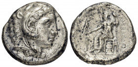 KINGS of MACEDON. Alexander III.(336-323 BC). Tetradrachm. 

Obv : Head of Herakles right, wearing lion skin. 

Rev : ΛΕΞΑΝΔΡΟY.
Zeus seated left on t...