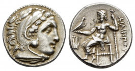 KINGS of MACEDON. Philip III Arrhidaios (323-317 BC). Kolophon. Drachm.

Obv : Head of Herakles right, wearing lion skin.

Rev : ΦIΛIΠΠOY.
Zeus seated...