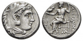 KINGS of MACEDON. Alexander III.(336-323 BC).Sardes.Drachm. 

Obv : Head of Herakles right, wearing lion skin.

Rev : AΛΕΞΑΝΔΡΟΥ.
Zeus seated left on ...