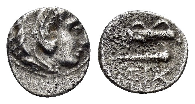 KINGS of MACEDON.Alexander III.(336-323 BC).Babylon.Obol. 

Obv : Head of Herakl...