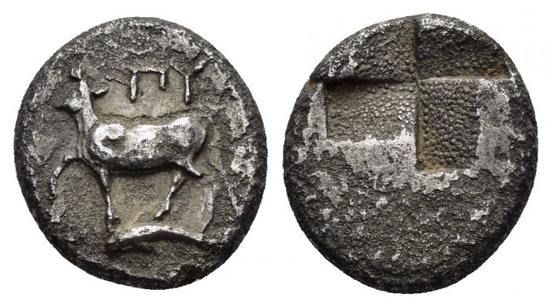 THRACE.Byzantion.(Circa 340-320 BC).Hemidrachm.

Obv : 'ΠΥ.
Bull standing left o...