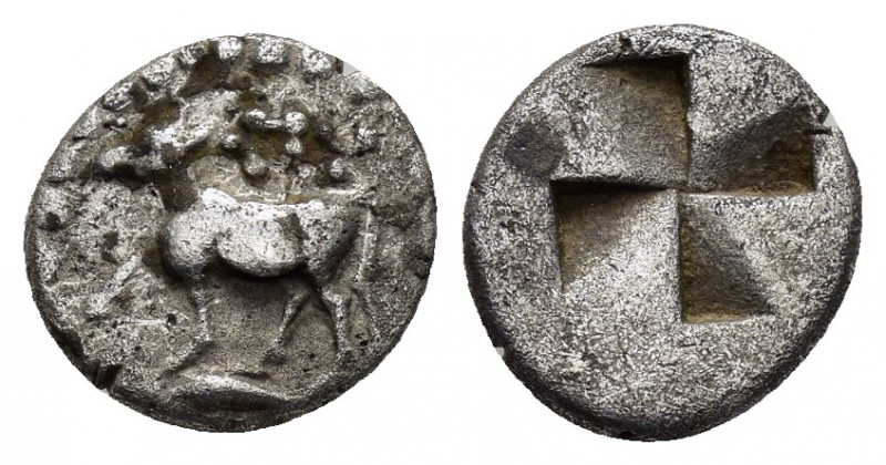 THRACE.Byzantion.(Circa 340-320 BC).Hemidrachm.

Obv : 'ΠΥ.
Bull standing left o...