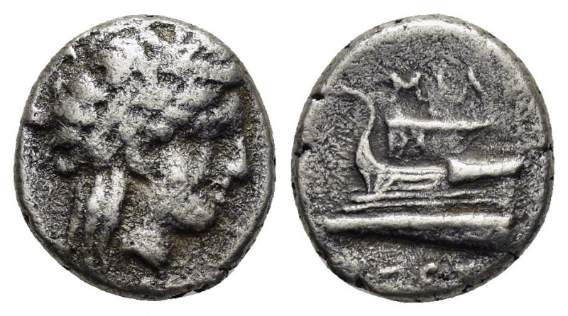 BITHYNIA.Kios.(Circa 345-315 BC).Hemidrachm.

Obv: Laureate head of Apollo right...