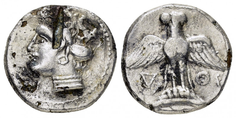 PONTUS.Amisos.(Circa 435-370 BC).Drachm.

Obv: Head of Hera left, wearing orname...