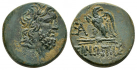 PAPHLAGONIA.Sinope.Struck under Mithradates VI.(Circa 95-90 or 80-70 BC).Ae.

Obv : Laureate head of Zeus right.

Rev : ΣΙΝΩΠΗΣ.
Eagle, with head righ...