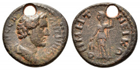 BITHYNIA.Nicomedia.Antoninus Pius.(138-161).Ae.

Obv : ANTΩΝ ΚΑΙCΑΡ CEB.
Bareheaded and draped bust right.

Rev : DHMHT NEIKO.
Demeter standing left, ...