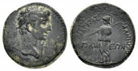 PHRYGIA. Apameia. Tiberius.(14-37). Ae. 

Obv : CEBACTOC.
Laureate head right.

Rev : MAPKOΣ MANNHIOΣ AΠAMEΩΝ.
Athena standing left with shield and sp...