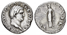 OTHO.(69).Rome.Denarius. 

Obv : IMP M OTHO CAESAR AVG TR P.
Bare head right.

Rev : SECVRITAS P R.
Securitas standing left, holding wreath and sceptr...