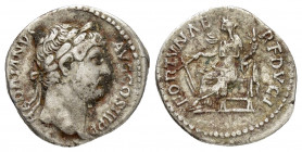 HADRIAN.(117-138).Rome.Denarius. 

Obv : HADRIANVS AVG COS III P P.
Laureate head right.

Rev : FORTVNAE REDVCI.
Fortuna seated left on throne, holdin...