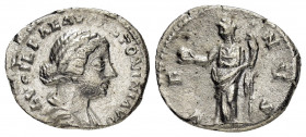 LUCILLA.(161-169).Rome.Denarius.

Obv : LVCILLAE AVG ANTONINI AVG F.
Draped bust right.

Rev : VENVS.
Venus standing left, holding apple and sceptre.
...