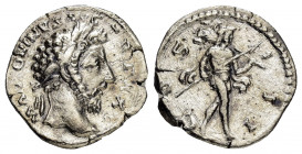 MARCUS AURELIUS.(161-180).Rome.Denarius. 

Obv : M ANTONINVS AVG TR P XXV.
Bare-headed and cuirassed bust right.

Rev : COS III.
Mars, helmeted, naked...