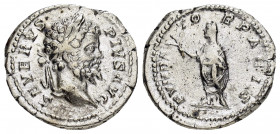 SEPTIMIUS SEVERUS.(193-211).Rome.Denarius. 

Obv : SEVERVS PIVS AVG.
Laureate head right.

Rev : FVNDATOR PACIS.
Emperor standing left, togate and vei...