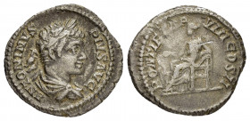 CARACALLA.(198-217).Rome.Denarius. 

Obv : ANTONINVS PIVS AVG.
Laureate head right.

Rev : PONTIF TR P XIII COS III.
Concordia seated left on throne, ...