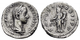SEVERUS ALEXANDER.(222-235).Rome. Denarius. 

Obv : IMP C M AVR SEV ALEXAND AVG.
Laureate and draped bust right.

Rev : P M TR P VI COS II PP.
Aequita...
