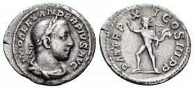 SEVERUS ALEXANDER.(222-235).Rome.Denarius. 

Obv : IMP ALEXANDER PIVS AVG.
Laureate and draped bust right.

Rev : PM TR P XIII COS III PP.
Radiate Sol...