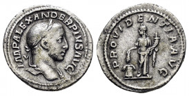 SEVERUS ALEXANDER.(222-235).Rome. Denarius. 

Obv : IMP ALEXANDER PIVS AVG.
Laureate bust right, slight drapery on far shoulder.

Rev : PROVIDENTIA AV...