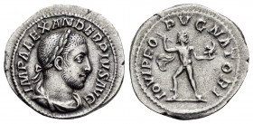 SEVERUS ALEXANDER.(222-235).Rome.Denarius. 

Obv : IMP ALEXANDER PIVS AVG.
Laureate and draped bust right.

Rev : IOVI PROPVGNATORI.
Jupiter standing ...