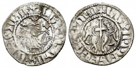 CILICIAN ARMENIA.Levon I.(1198-1219).Sis.Tram.

Obv : Crowned figure of Levon seated on throne ornamented with lions, holding cross and fleur-de-lis.
...
