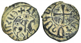 CILICIAN ARMENIA.Hetoum I.(1226-1270).Sis.Kardez.

Obv : Hetoum, with head facing, on horse prancing right.

Rev : Cross fourchée, with wedge in each ...