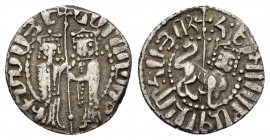 CILICIAN ARMENIA.Hetoum I and Zabel.(1226-1270).Sis.Half Tram.

Obv : Hetoum and Zabel standing facing one another, heads facing, holding between them...