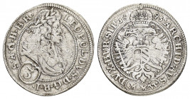 HOLY ROMAN EMPIRE. Leopold I.(1657-1705). Vienna.3 Kreuzer.

Obv : LEOPOLDVS D G R I S A G H B REX.
Laureate, draped and armored bust right.

Rev : AR...