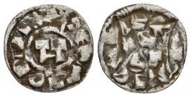 ITALY.Lucca.Heinrich III-V.(1039-1125).Denaro.

Obv : + IHPERΛTOR.
Large H.

Rev : + EИRICVS LVCA.
Legend.
Metcalf 10-15.

Condition : Nicely toned.Go...