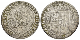 POLAND.Sigismund III Vasa.(1587-1632).Ort.

Obv : SIGIS III D G REX POL M D LIRVS PRVS M.
Crowned half-length portrait right, wearing armor and ruffle...