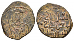 SELJUQ of RUM.Kaykhusraw I. 1st Reign.(1192-1199)Fals

Obv : Byzantine bust, holding sceptre.

Rev : Arabic legend.
Izmirlier 38; Album 1203

Conditio...