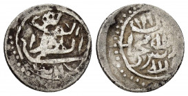 KARAMANID.Konya.Akce.

Obv : Arabic legend.

Rev : Arabic legend.

Condition : Darkly toned.Very fine. 

Weight : 1.6 gr
Diameter : 15 mm