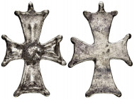 BYZANTINE EMPIRE.Silver Cross.(8th-10th century).Ar.

Condition : Good very fine. 

Weight : 10.9 gr
Diameter : 32X47 mm