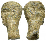 ANCIENT ROMAN BRONZE HEAD of MAN.(1st-2nd century).Ae.

Condition : Good very fine.

Weight : 12.9 gr
Diameter : 34 mm