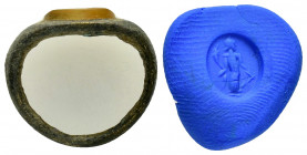 ANCIENT BRONZE RING with INTAGLIO.(3rd–4th centuries).Ae.

Condition : Good very fine.

Weight : 3.6 gr
Diameter : 20 mm