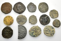 14 ANCIENT ISLAMIC BRONZE COINS.SOLD AS SEEN.NO RETURN.