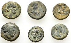 6 ANCIENT BRONZE COINS.SOLD AS SEEN.NO RETURN.