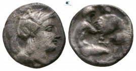 Calabria. Tarentum circa 450-380 BC. Diobol AR