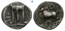Bruttium. Kroton circa 525-425 BC. Diobol AR