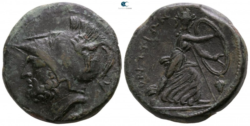 Bruttium. The Brettii circa 212-203 BC. 
Reduced Sextans Æ

24mm., 15,61g.
...