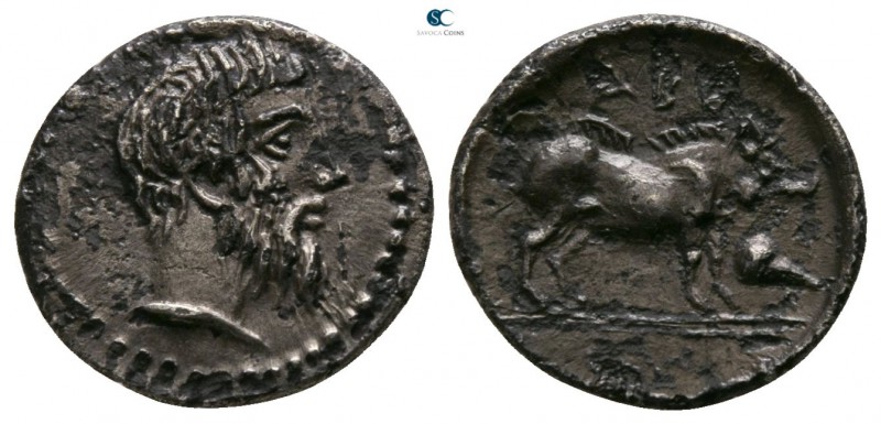 Sicily. Abakainon circa 420-410 BC. 
Litra AR

12mm., 0,92g.

Bare male hea...