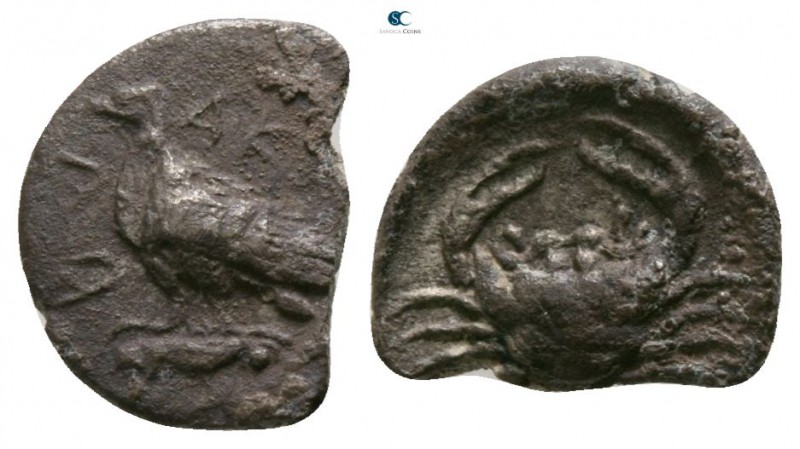Sicily. Akragas circa 470-425 BC. 
Litra AR

8mm., 0,41g.

Eagle standing l...
