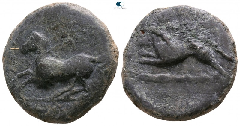 Sicily. "Kainon" circa 365 BC. 
Bronze Æ

21mm., 8,40g.

Horse prancing lef...