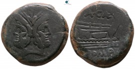 A. Caecilius A.f. Ca 169-158 BC. Rome. As Æ. Uncial standard