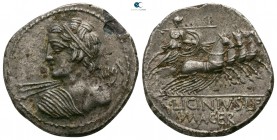 C. Licinius L. F. Macer 84 BC. Rome. Denarius AR