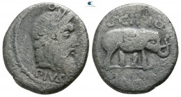 Q. Caecilius Metellus Pius Scipio 47-46 BC. Military mint travelling with Scipio in Africa. Denarius AR