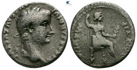 Tiberius AD 14-37. Struck AD 18-35. Lugdunum. Denarius AR."Tribute Penny" type. Group 4