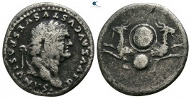 Divus Vespasianus AD 79. Struck under Titus AD 80/1. Rome. Denarius Æ