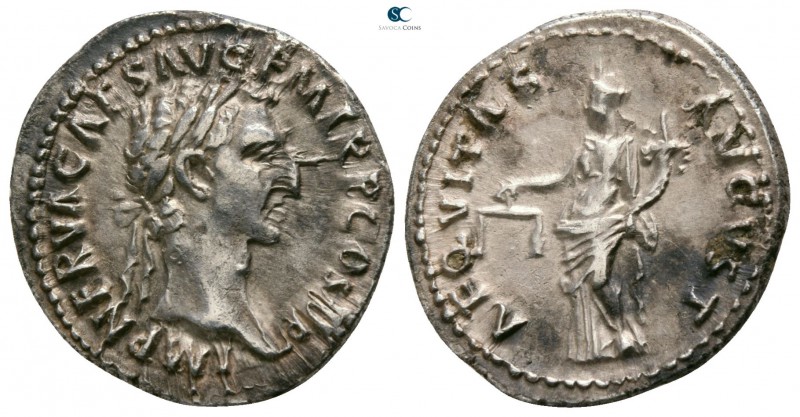 Nerva AD 96-98. Rome
Denarius AR

17mm., 2,83g.

IMP NERVA CAES AVG P M TR ...