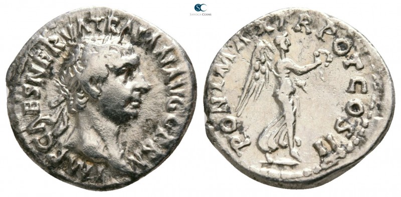 Trajan AD 98-117. Rome
Quinar AR

13mm., 1,52g.

IMP CAES NERVA TRAIAN AVG ...
