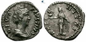 Diva Faustina I AD 140-141. Struck under Antoninus Pius, after AD 141. Rome. Denarius AR