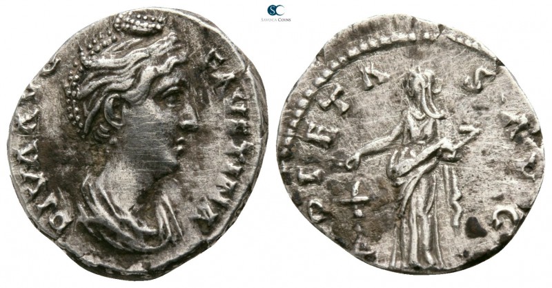 Diva Faustina I AD 141. Struck circa 141-146 BC. Rome
Denarius AR

16mm., 3,0...